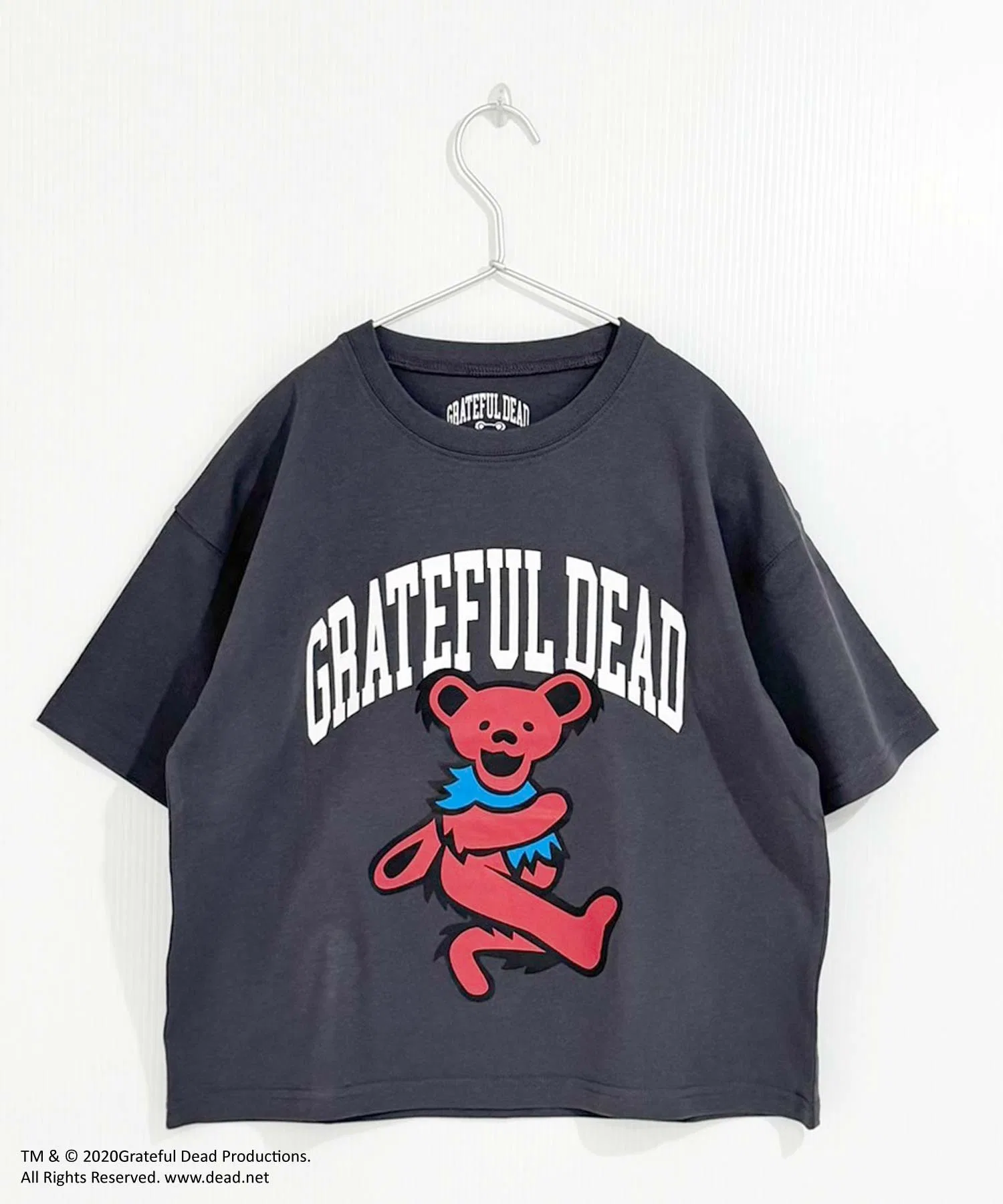 Детская футболка Grateful Dead оверсайз, хлопок SHISKY серая — фото 2