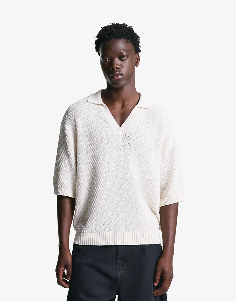 

Рубашка-поло Bershka Rustic белого цвета