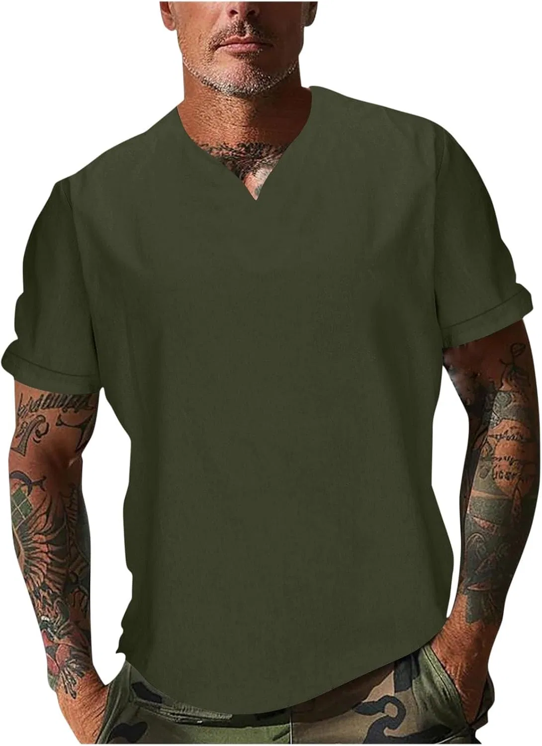 Футболка с коротким рукавом, дышащая, Ice Silk, Olive Green
