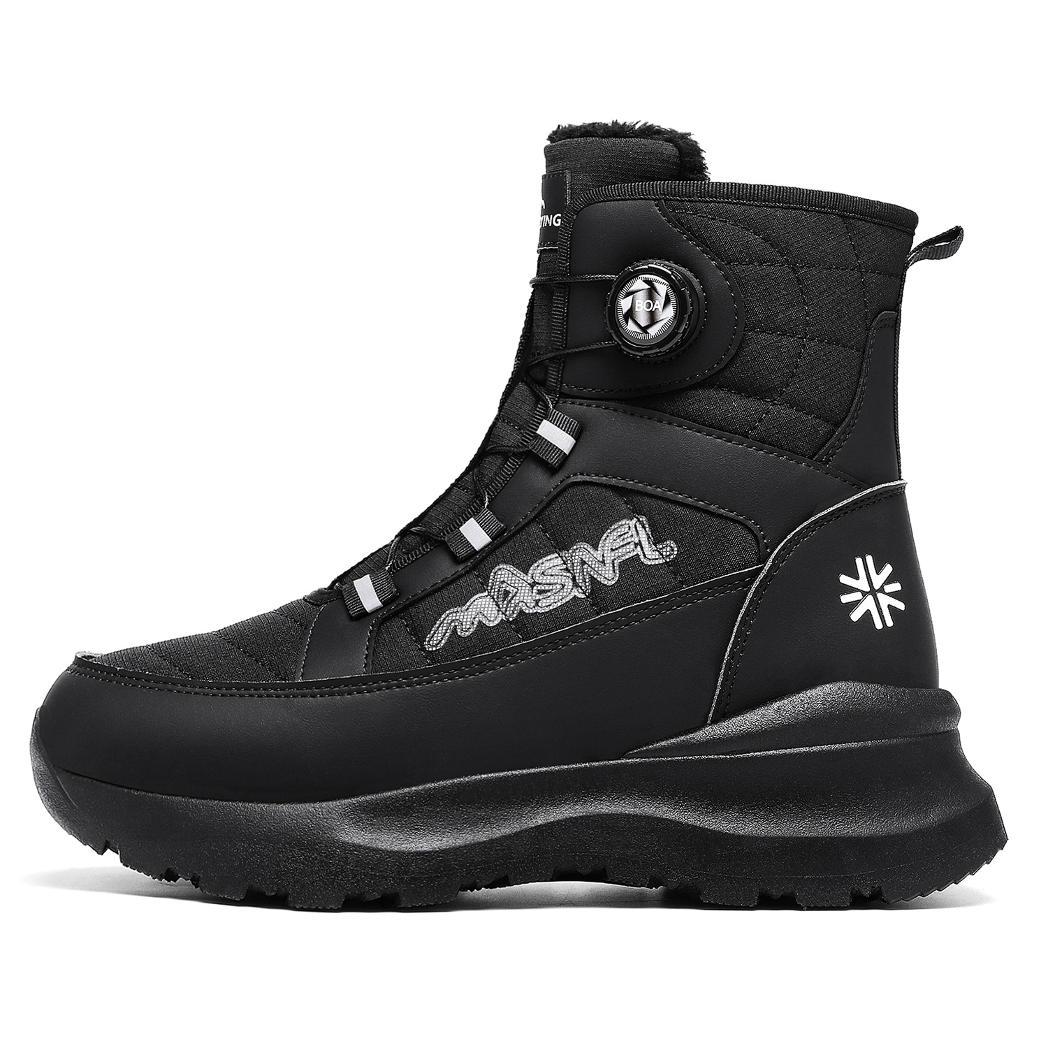 

SNOW FLYING Зимние тактические ботинки Короткие снежные ботинки Унисекс Стильный черный, цвет Cool Black