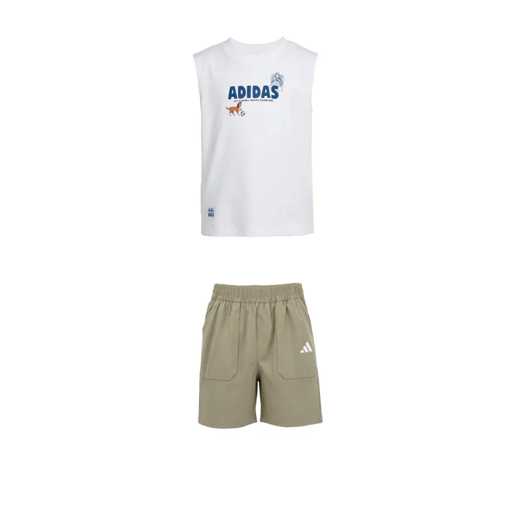 Детский спортивный костюм Adidas белый/кофейный