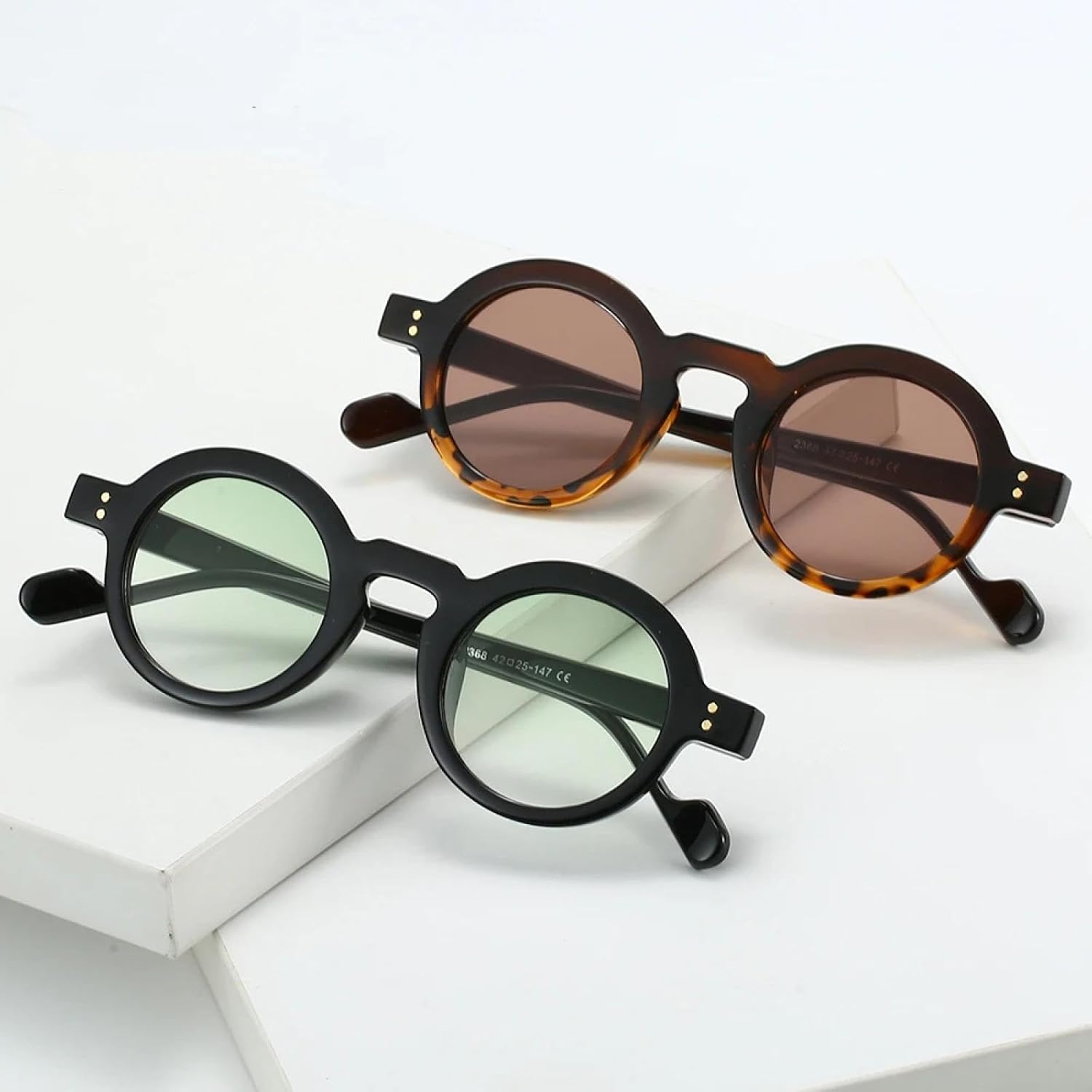 

Солнцезащитные очки с защитой от УФ-излучения UV400 | Маленькая круглая оправа в стиле панк | Для женщин и мужчин, для занятий спортом на открытом воздухе и вождения DSVIGF, Tea Black