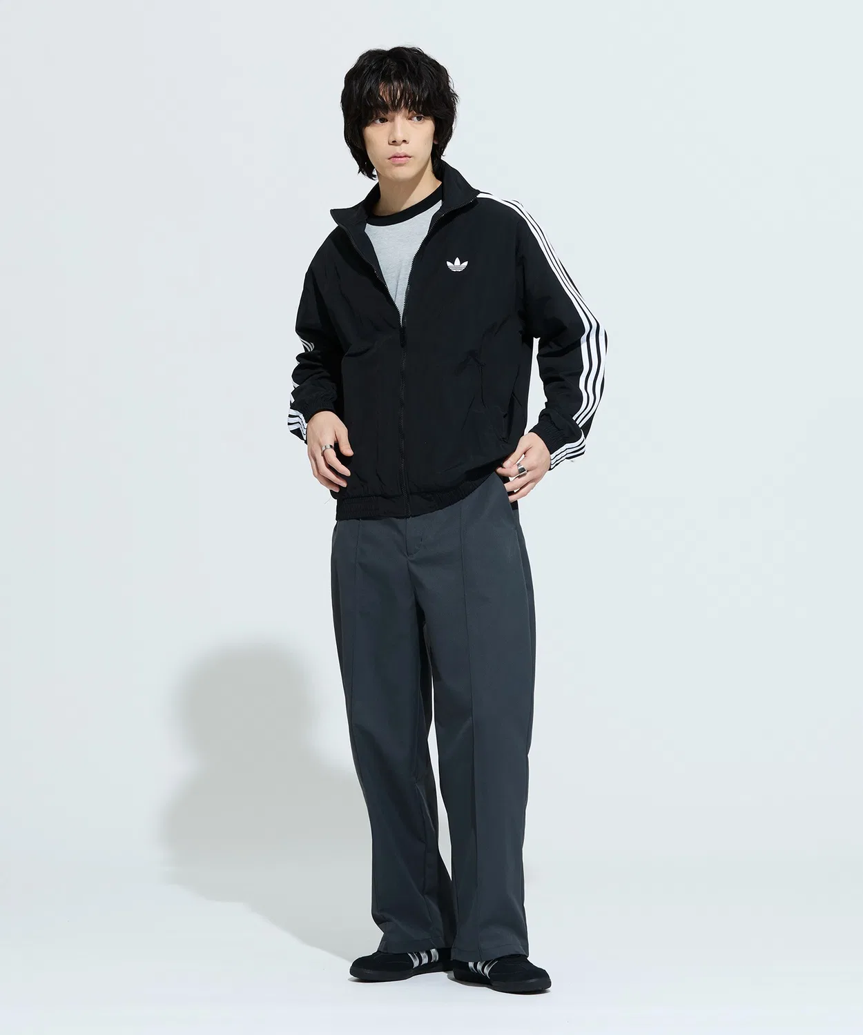 Толстовка Firebird Woven Track Top adidas Originals, чёрный — фото 3