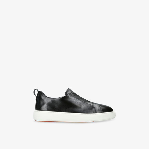 

Чистые кожаные низкие кроссовки Victory Icon Santoni, черный