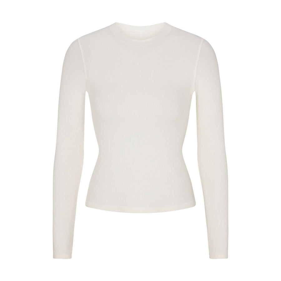 

Футболка с длинным рукавом SKIMS Cotton Rib, цвет Marble