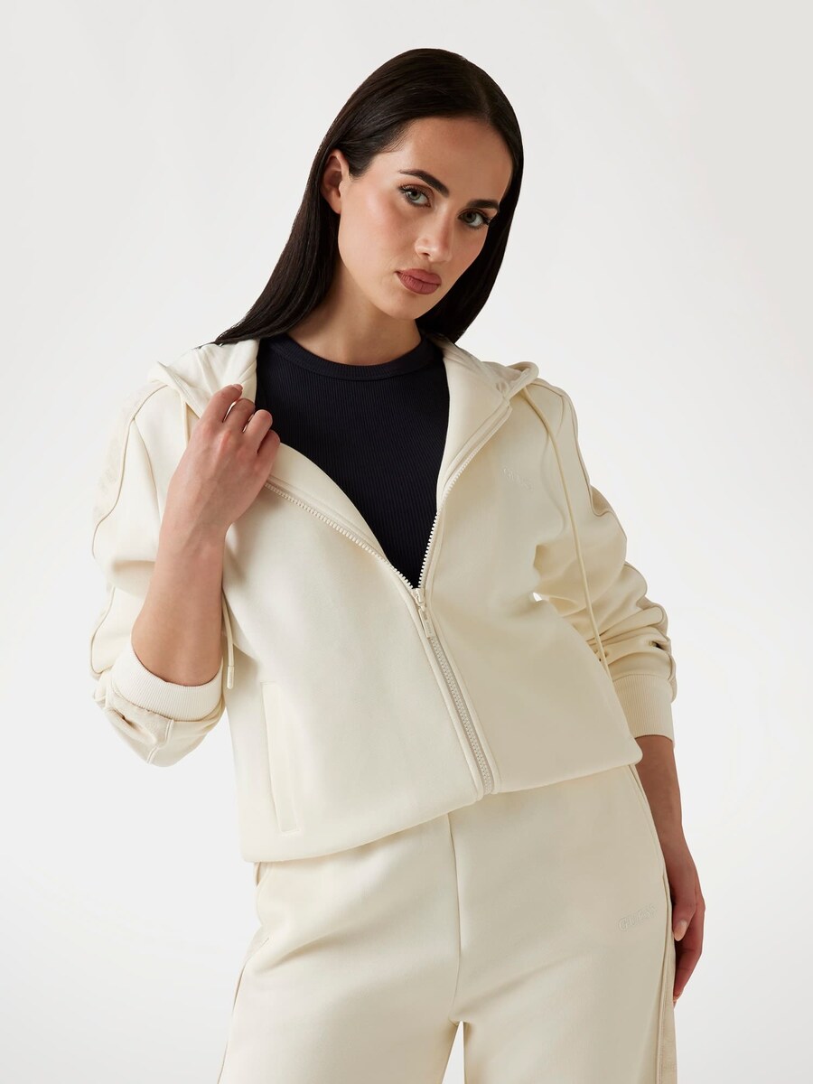 

Толстовка с капюшоном на молнии GUESS, белый