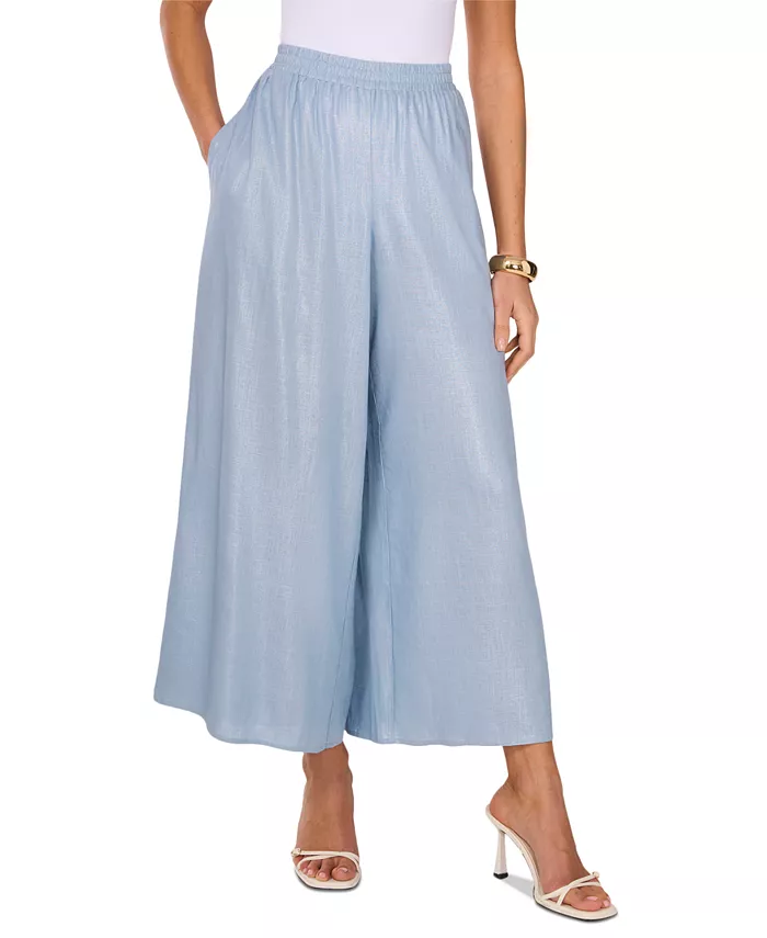 

Женские брюки Mid-Rise Wide-Leg с эффектом мерцания Vince Camuto, синий