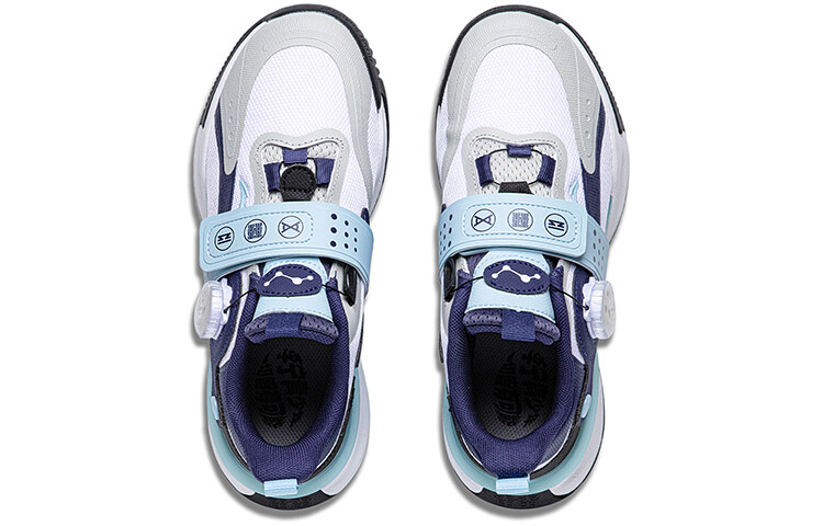 Кроссовки Rush Shadow Kids Lifestyle GS Low-top Standard Белый/темно-синий/антарктический серый Lining Young, синий — фото 3