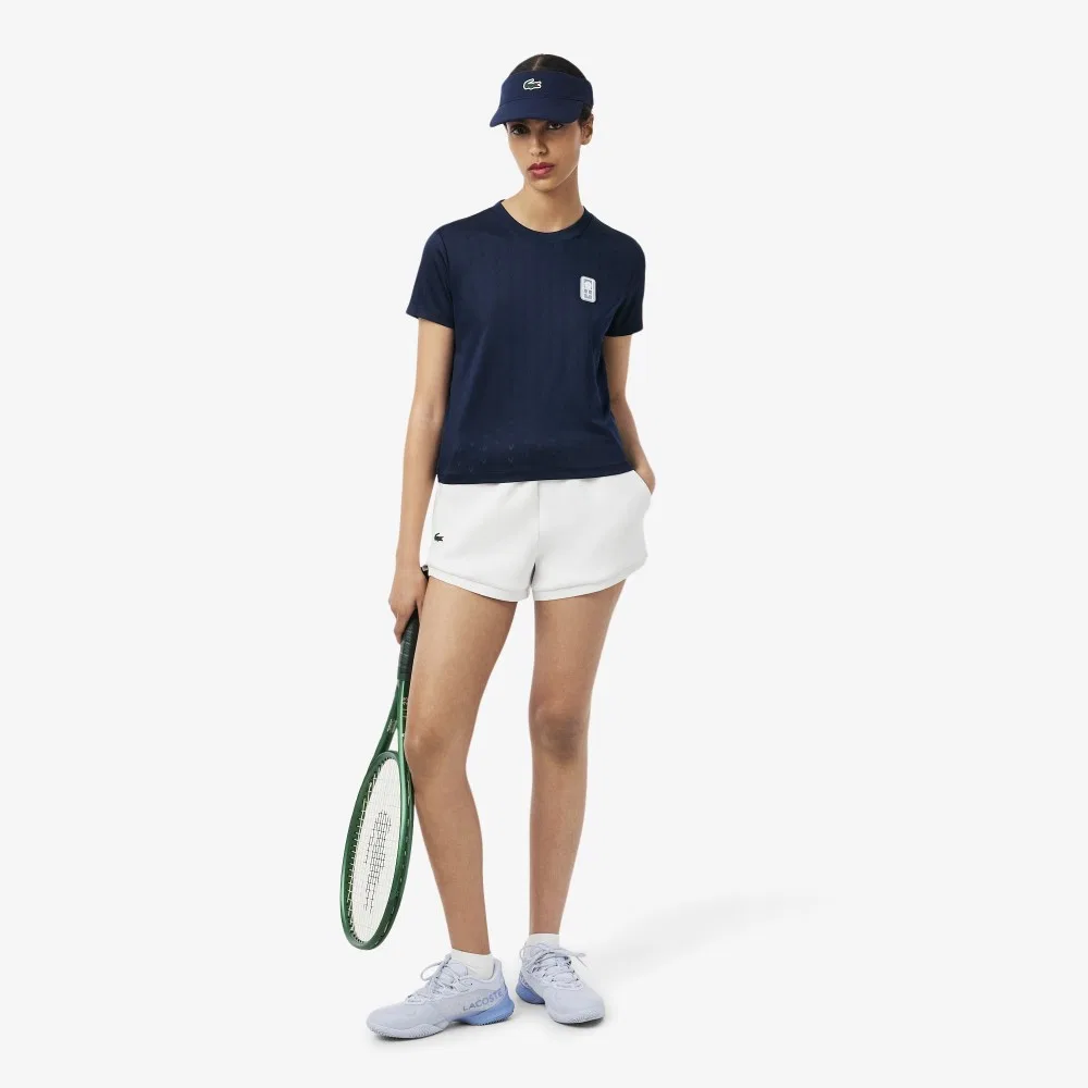 Футболка теннисная Lacoste Heritage, темно-синяя — фото 4