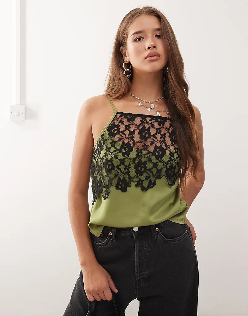 

Топ-топ Reclaimed Vintage с кружевом цвета хаки