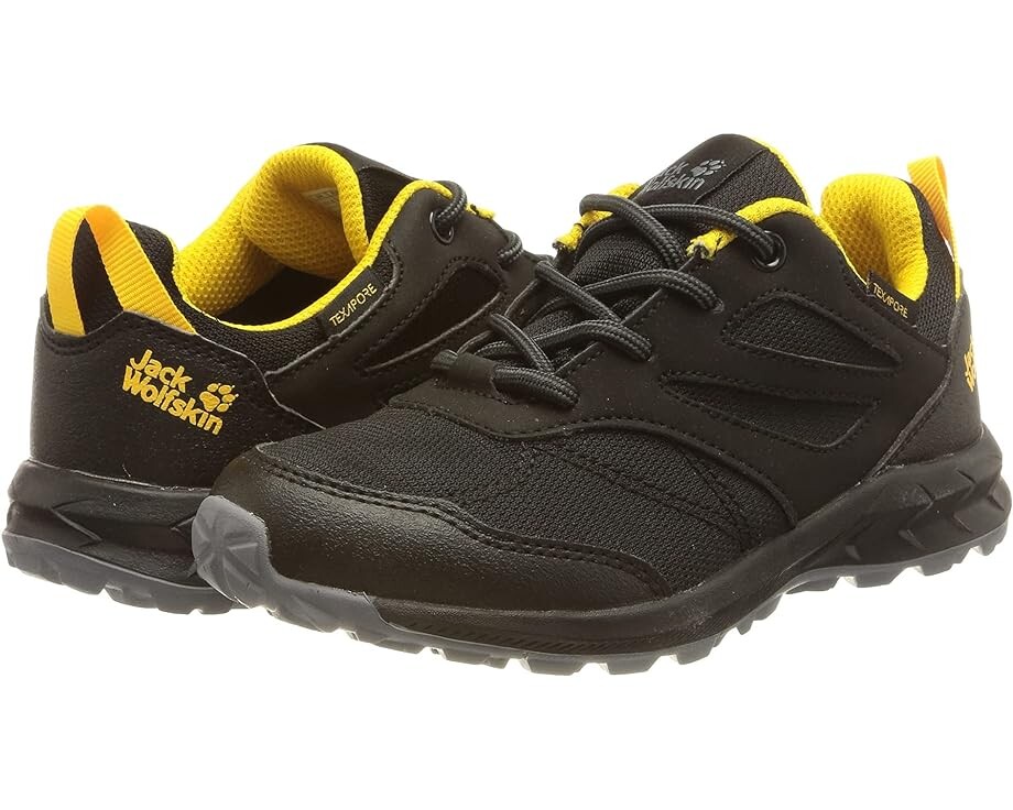 

Походные ботинки Jack Wolfskin Woodland Texapore Low, цвет Black/Burly Yellow XT