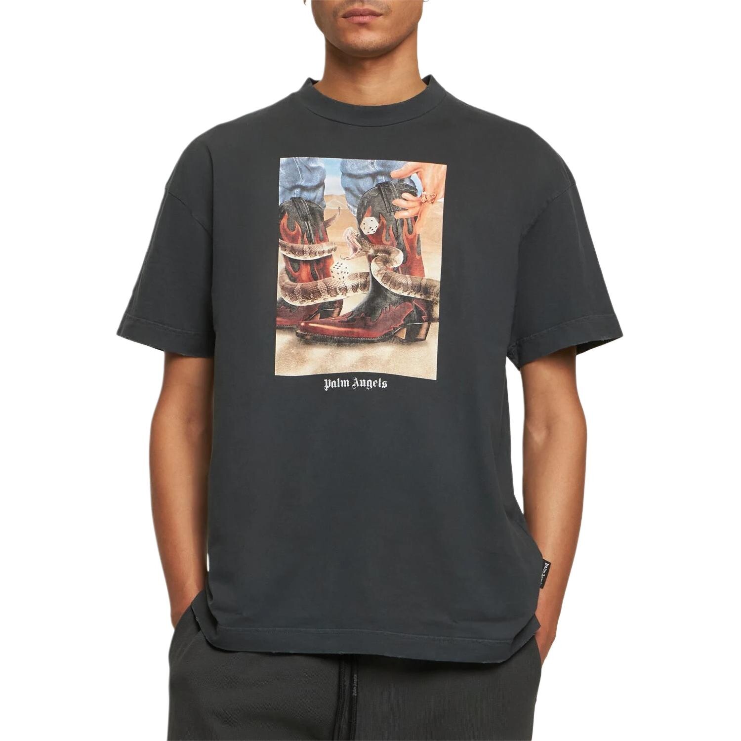 Футболка с изображением игры в кости Classic Palm Angels, черный — фото 4