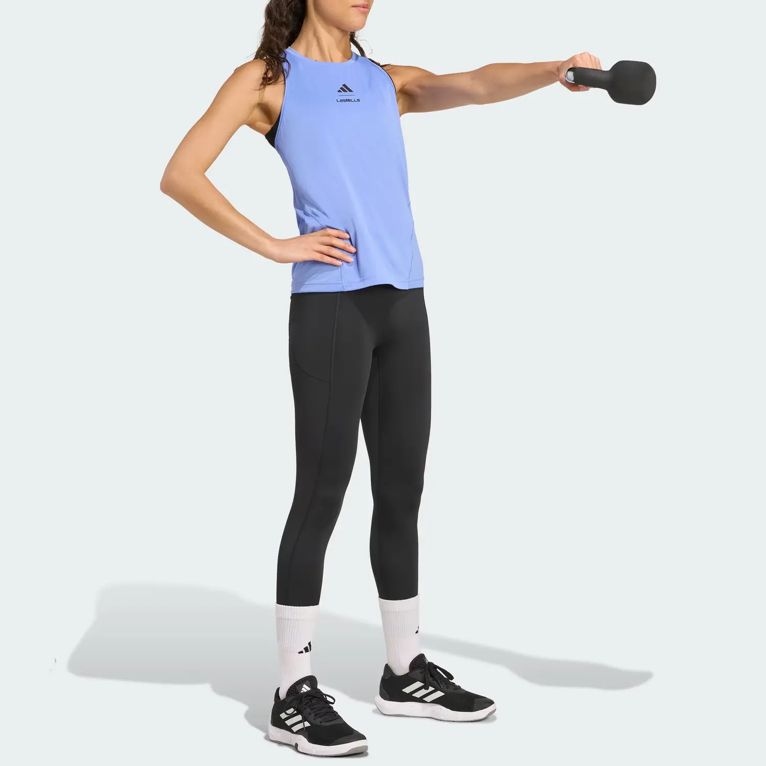 Майка для спорта Les Mills женская Adidas, синий — фото 4