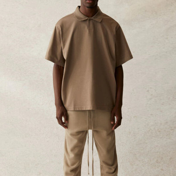 Рубашка ss21 polo shirt 'taupe' Fear Of God Essentials, коричневый — фото 4