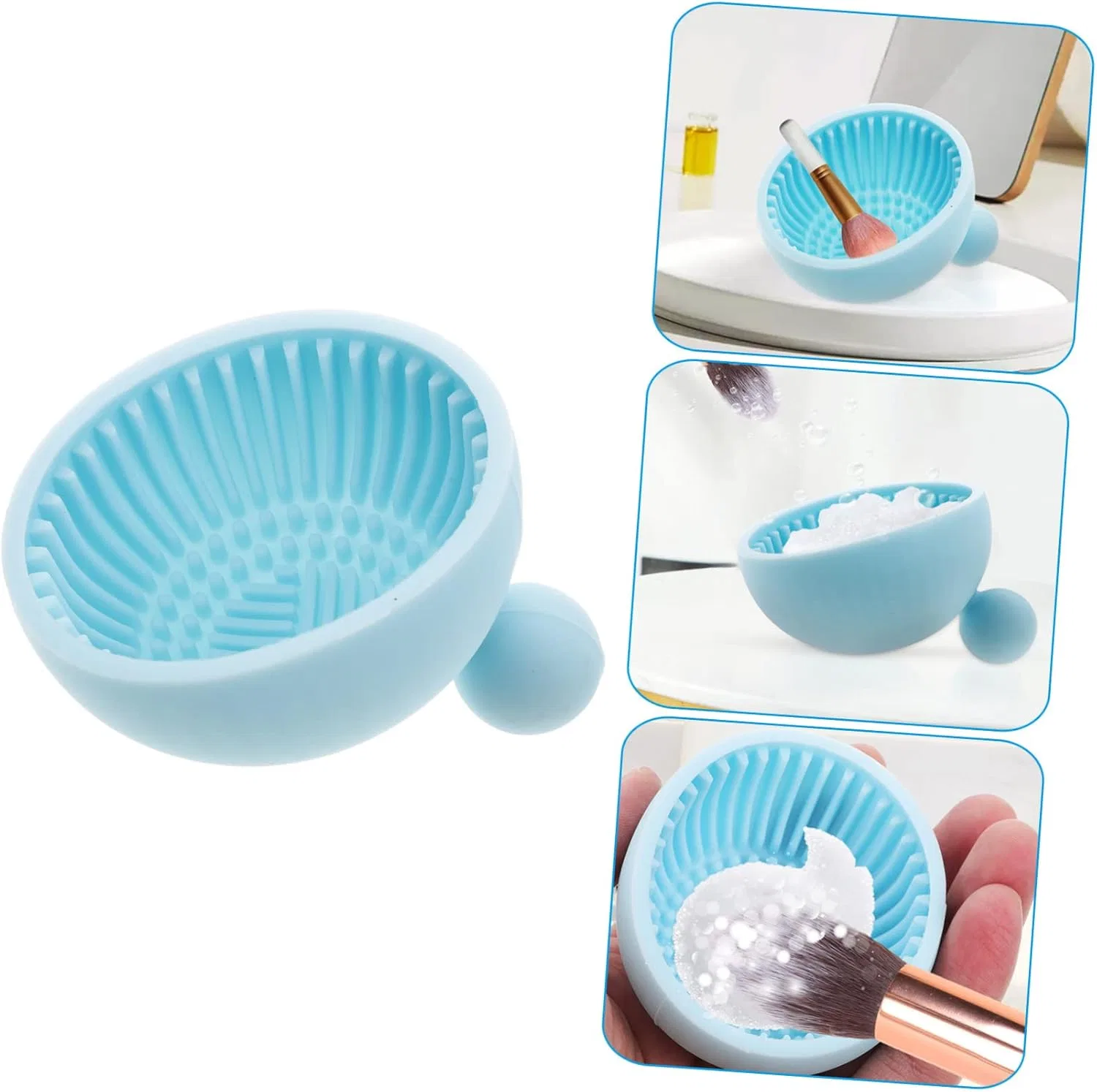 Приспособление для чистки кистей Silicone Brush Cleaning Board Healeved синий — фото 4