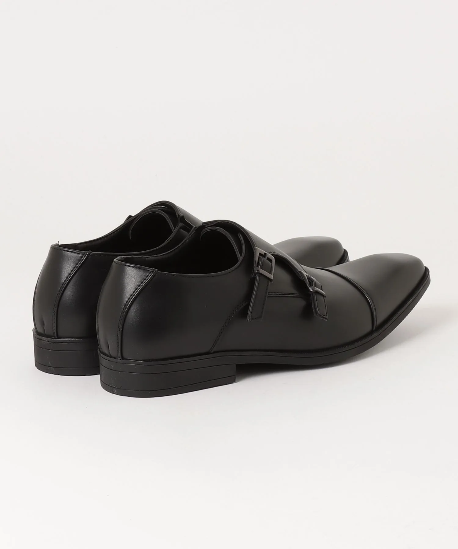 Мужские монки из синтетической кожи AAA+ Double Monkstrap Dress Shoes черные — фото 2