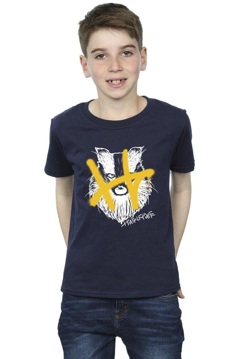 

Футболка Hufflepuff Pop Spray Harry Potter, темно-синий