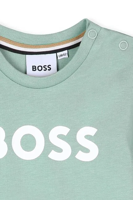 Футболка хлопковая BOSS, бирюзовый — фото 3