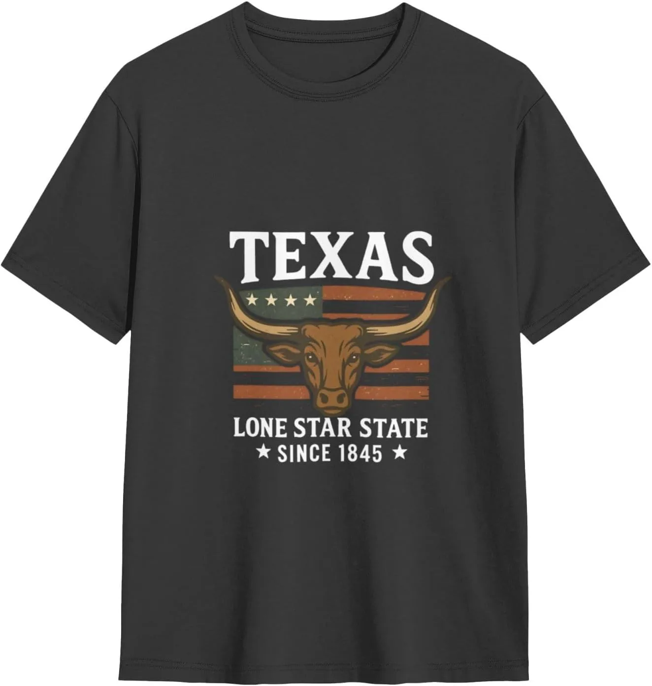 

Классическая футболка с круглым вырезом Unisex Casual Tee Texas Pride Longhorn Bull ShuDianhkqwe