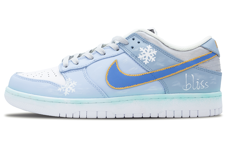 

Кроссовки Nike Dunk Skateboard Shoes Men Low-Top White Blue Gold