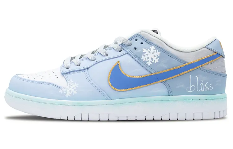 

Кроссовки Nike Dunk Skateboard Shoes Men Low-Top White Blue Gold