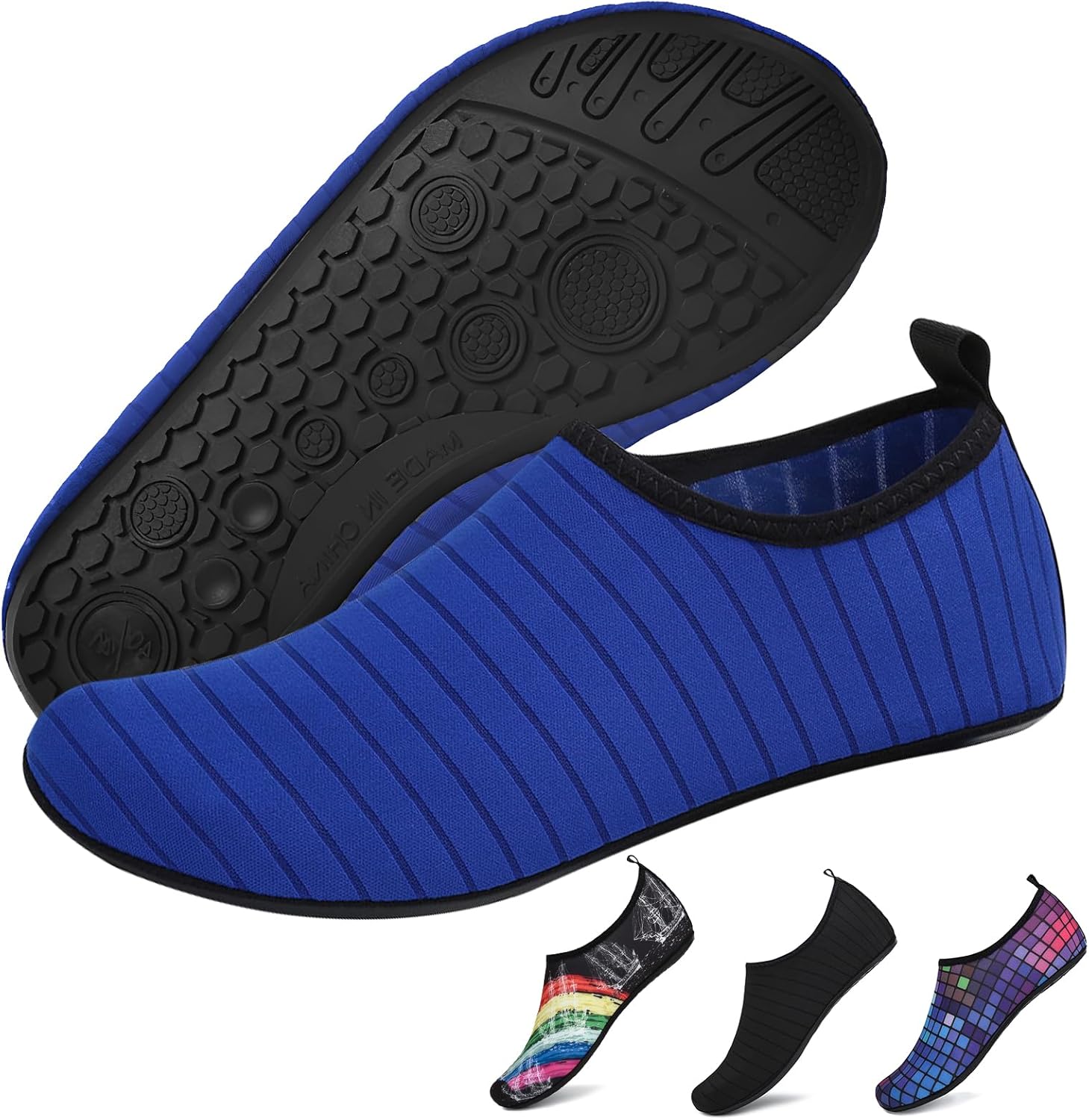 

Водные тапочки для женщин и мужчин, носки для аква-йоги, для бассейна, пляжа, серфинга, прогулок, аквапарка, катания на лодках, спортивные водные обувь Wetinforu, синий