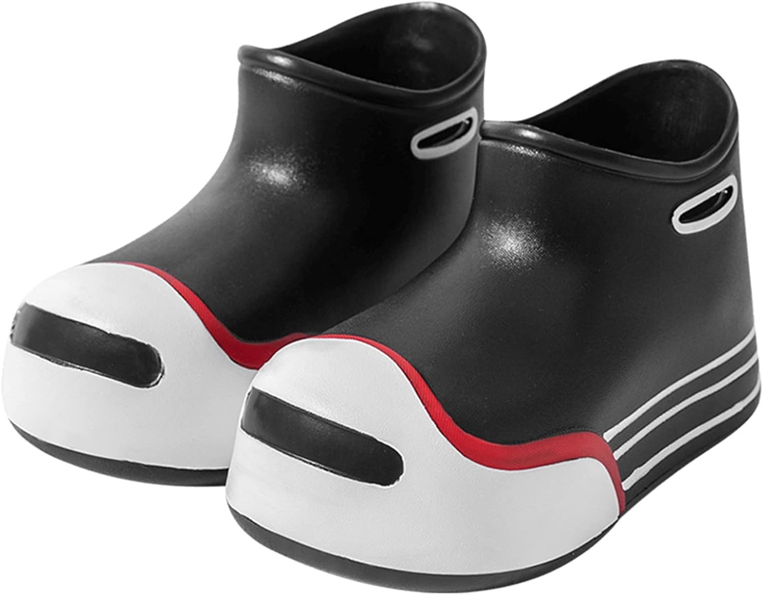 

Водонепроницаемые короткие садовые резиновые сапоги с массивной подошвой и противоскользящей платформой для детей, удобные и легкие резиновые сапожки для девочек Generic, черный