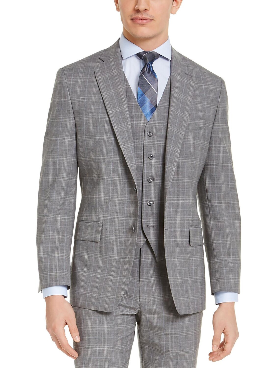 

Мужской шерстяной пиджак в клетку с двумя пуговицами Michael Kors, цвет Grey/Blue
