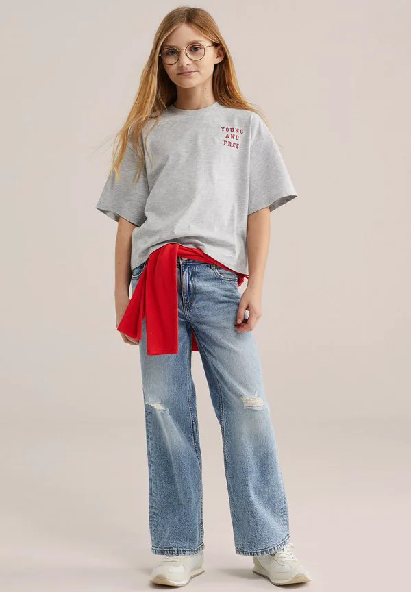Футболка с принтом We Fashion, Blended Light Grey