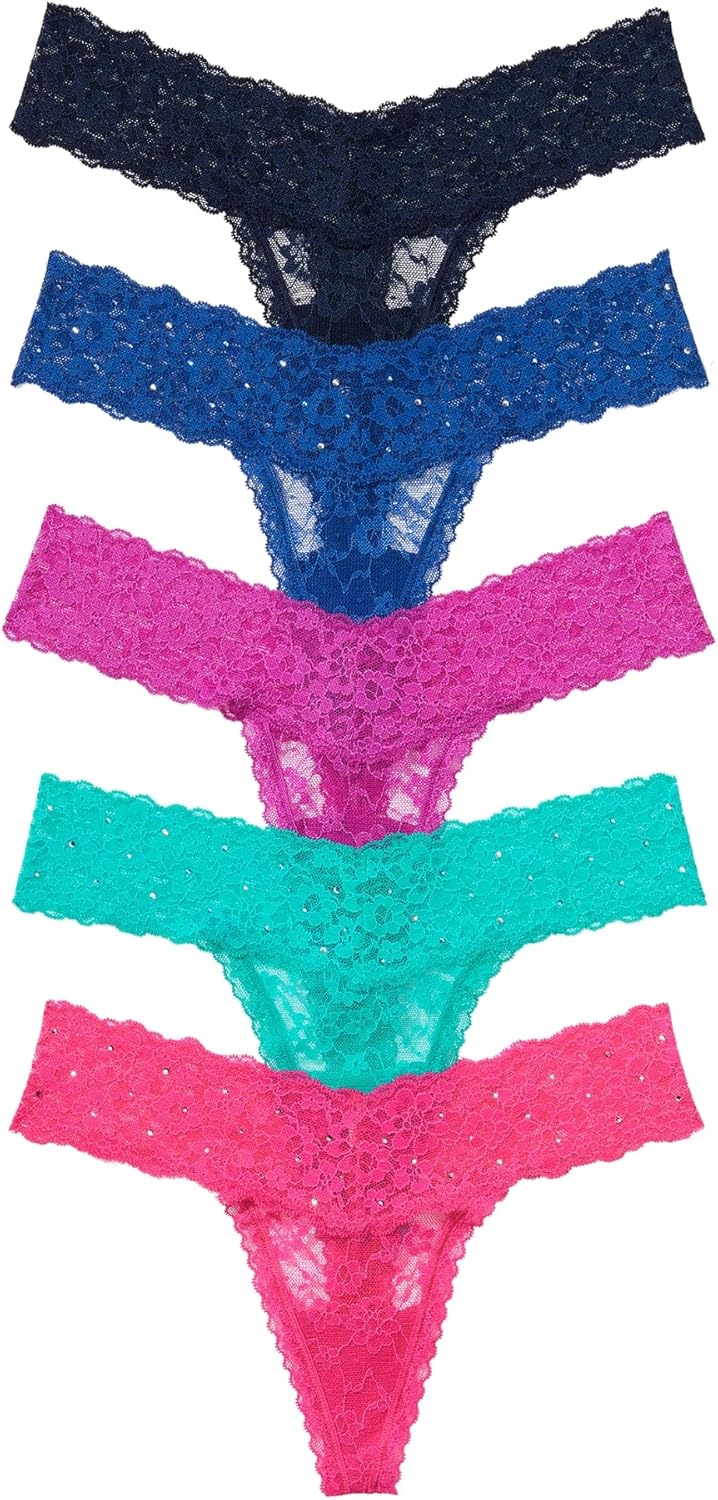 

Victoria's Secret Женские кружевные стринги, трусики для женщин, набор, Brights Mix