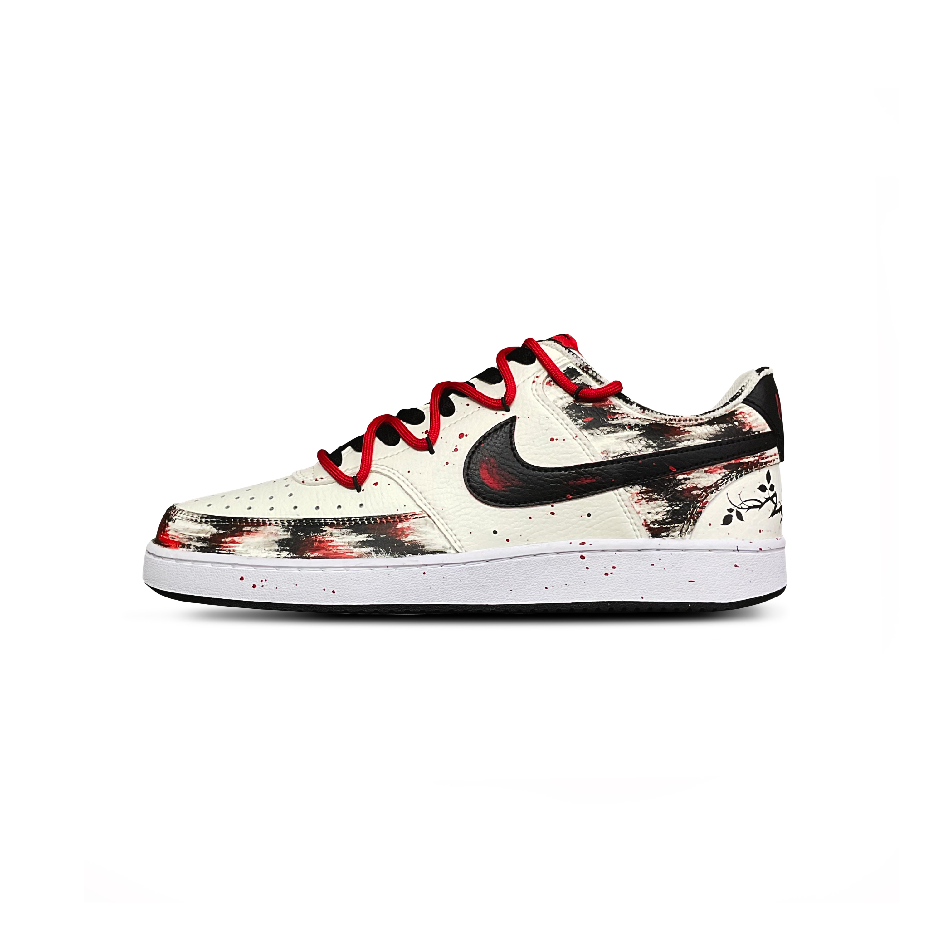 

Nike Кроссовки Court Vision 1 Tower Rabbit Coexistence с амортизацией, износостойкие, низкие, мужские, для скейтбординга, красные, черные