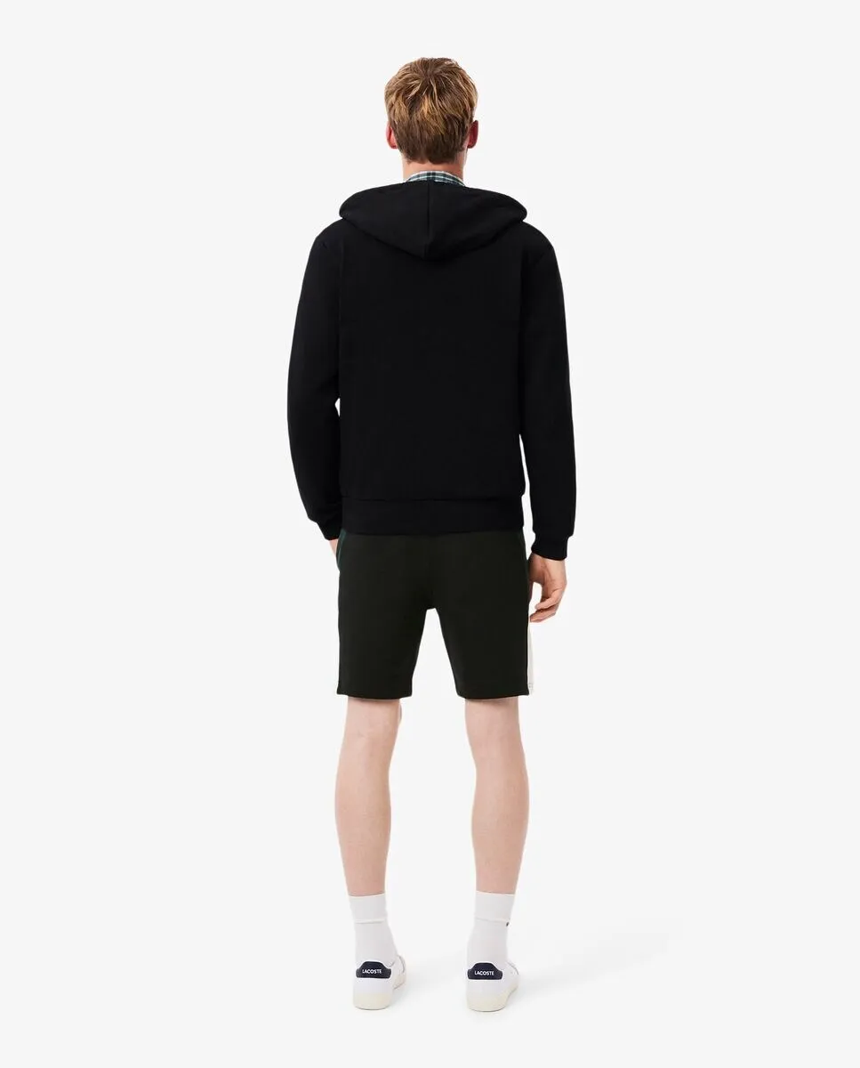 Мужские шорты из флиса в стиле color block черного цвета Lacoste — фото 2