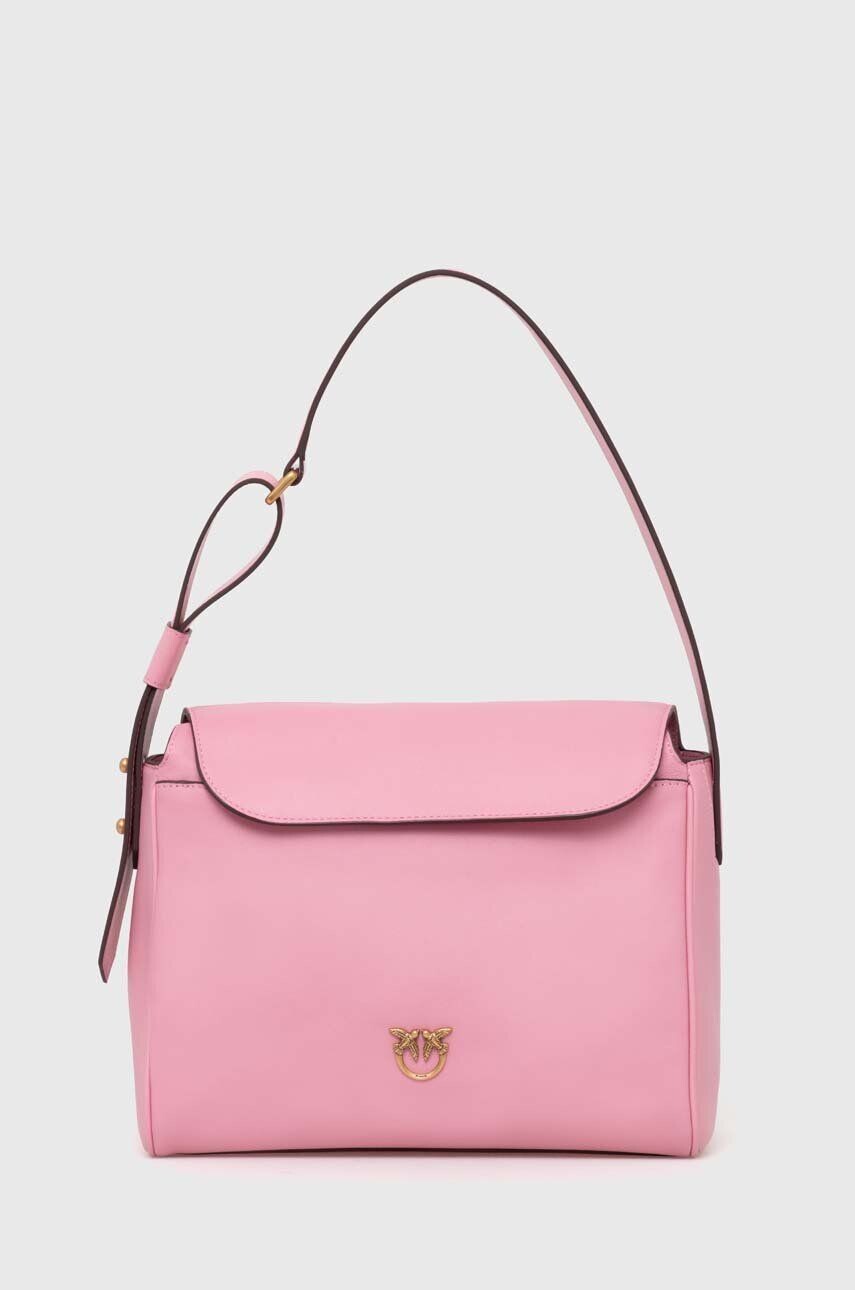 

Кожаная сумка Pinko, розовый