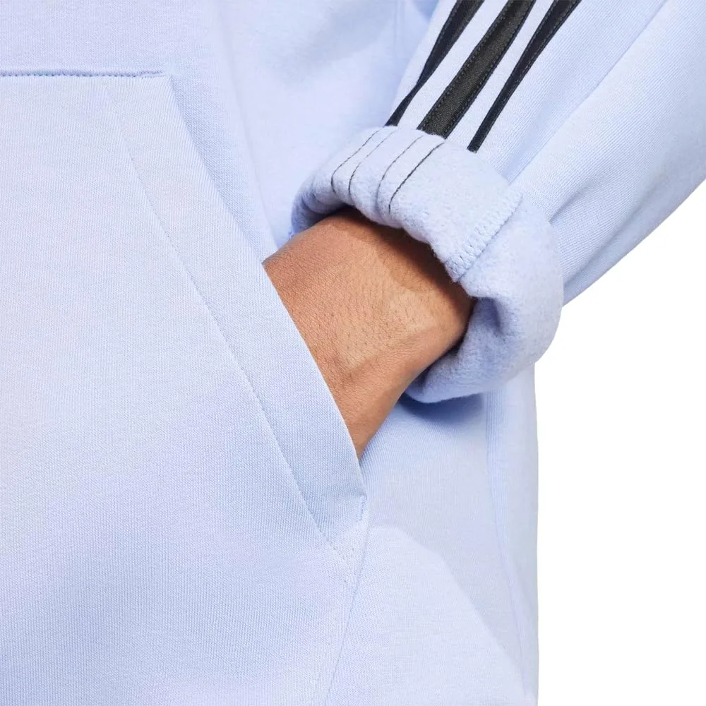 Толстовка Adidas Essentials Fleece 3-Stripes, синий — фото 4