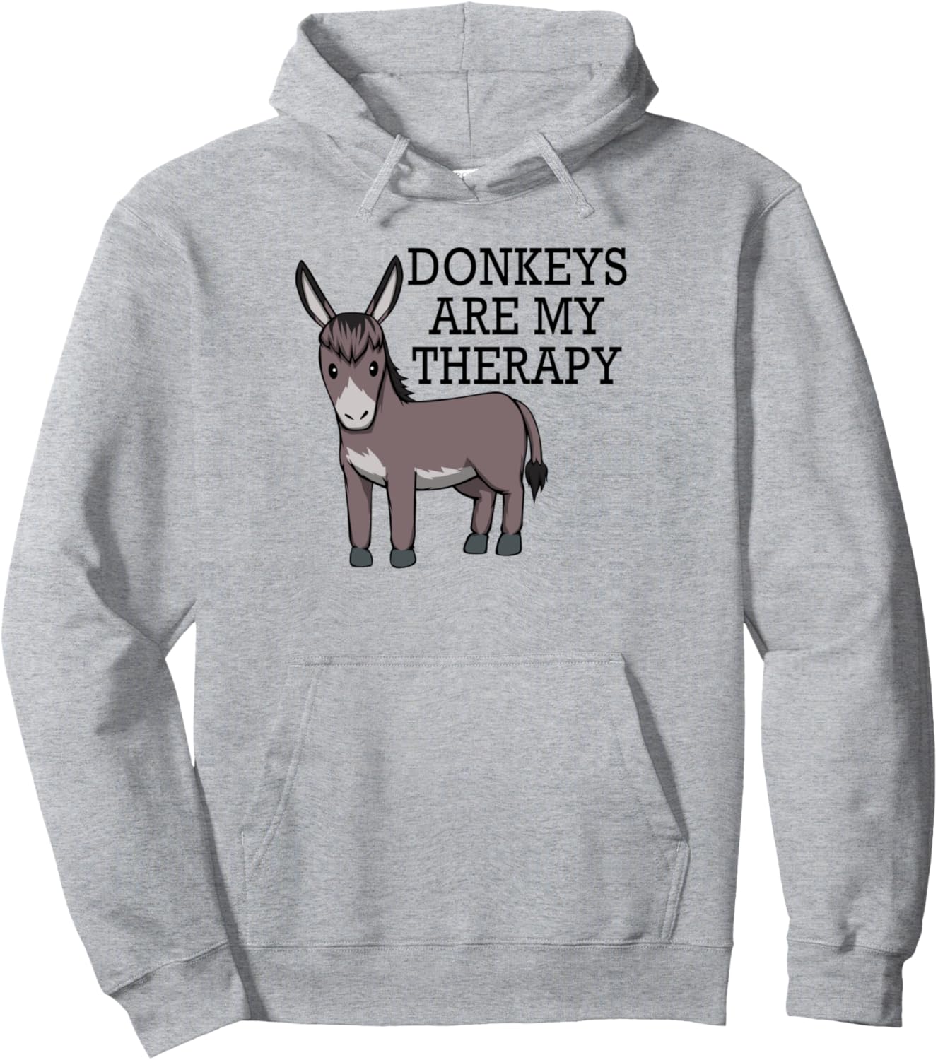 

Толстовка с забавными цитатами про ослов как терапию Ironic Baby Donkey Quotes, серый