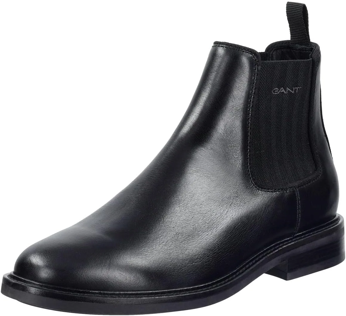 Мужские ботинки GANT 31651089/G00 с гладкой кожаной подошвой, черные