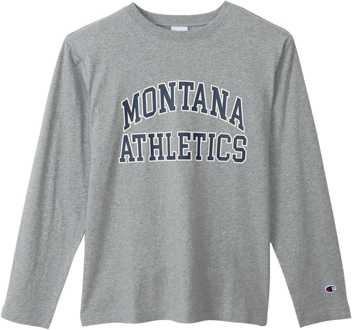 

Мужская футболка с длинным рукавом Champion C3-Y423, круглый вырез, 100% хлопок, графический принт США, футболка с длинным рукавом, базовая модель, темно-синий/серый