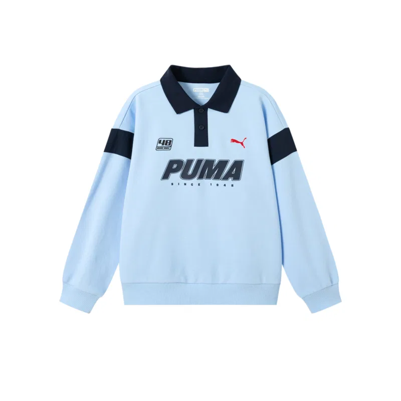 Детский свитшот с отложным воротником PUMA Lake Blue