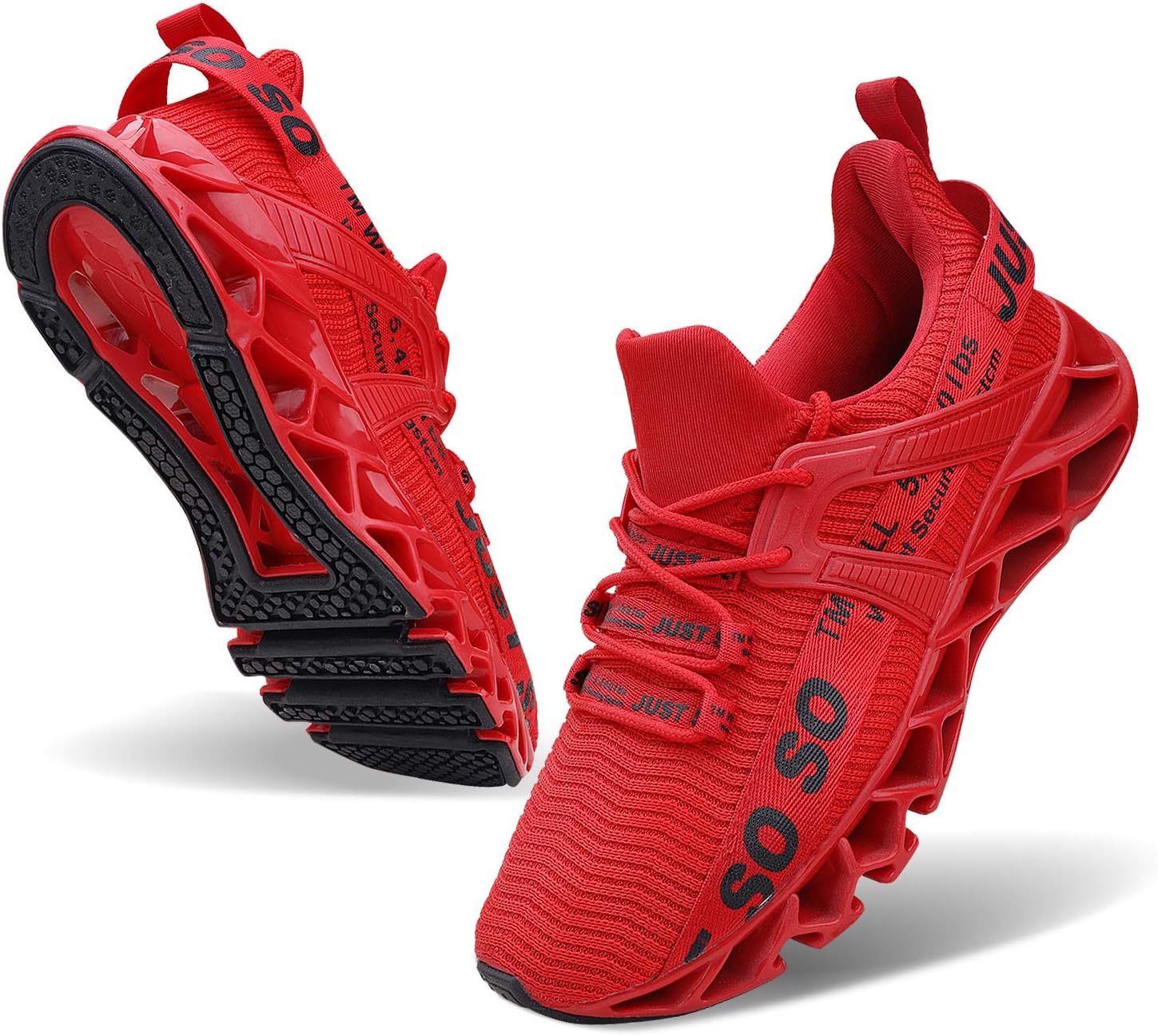 

Мужские дышащие кроссовки WONESION для ходьбы, тенниса и бега, модные кроссовки Blade, черный/красный