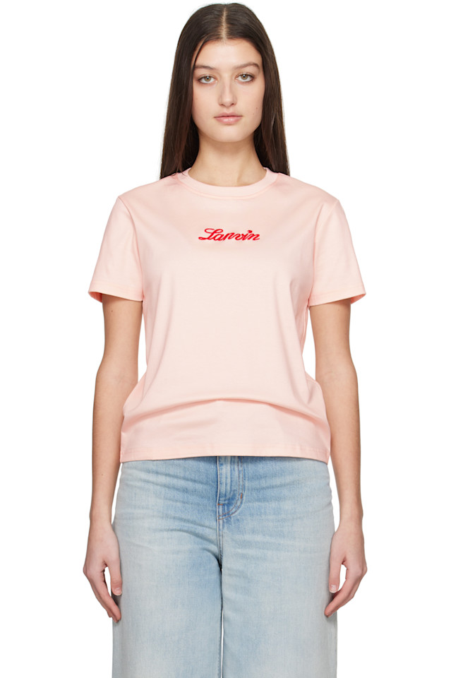 

Футболка Lanvin с вышивкой Lanvin, розовый