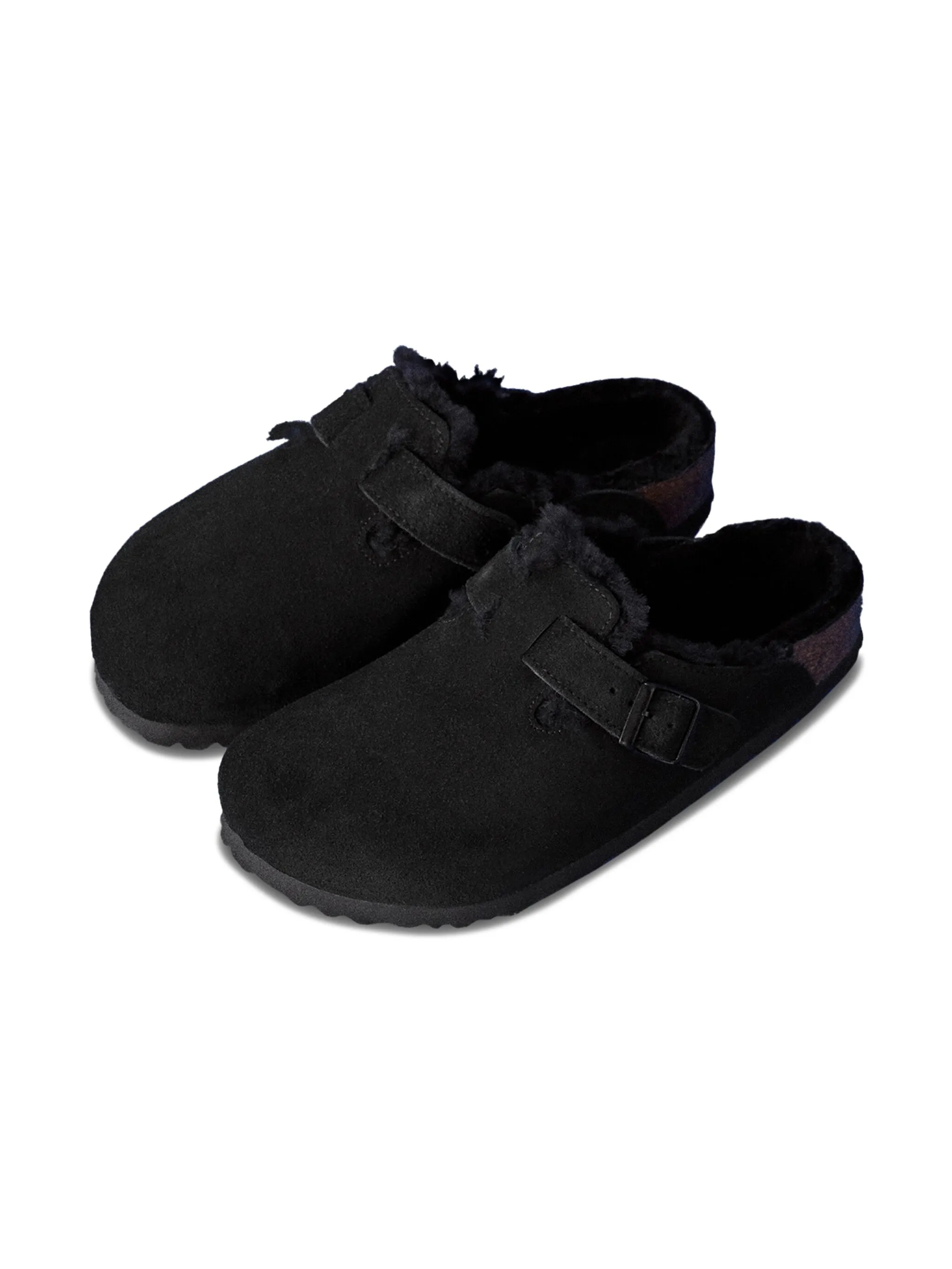 Замшевые слиперы Boston Birkenstock Kids, черный — фото 3