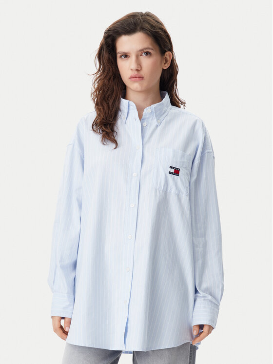 

Рубашка оверсайз Badge DW0DW20289 Tommy Jeans, голубой
