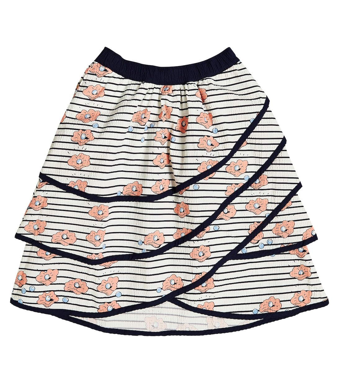 

Юбка из хлопка в полоску Mini Rodini, синий