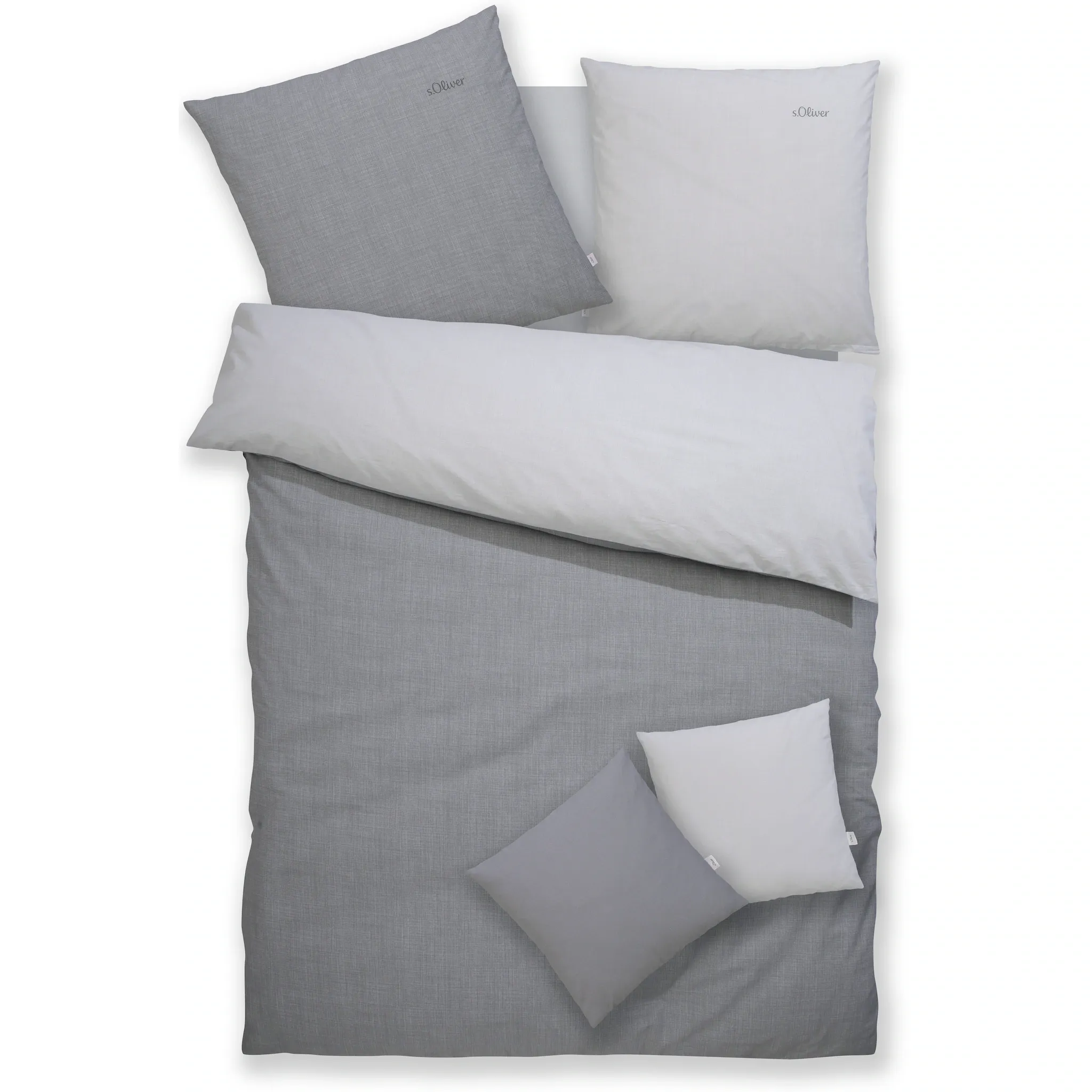 

Двустороннее постельное белье S.Oliver Мелинда на молнии, серый