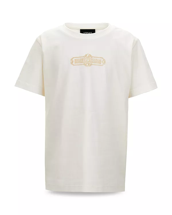 

Футболка унисекс с классическим логотипом - для малышей и взрослых Versace, белый