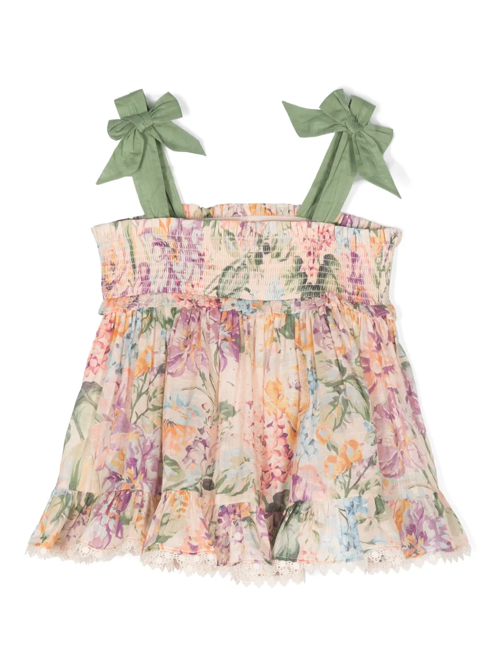 

Платье Halliday с цветочным принтом ZIMMERMANN Kids, нейтральный