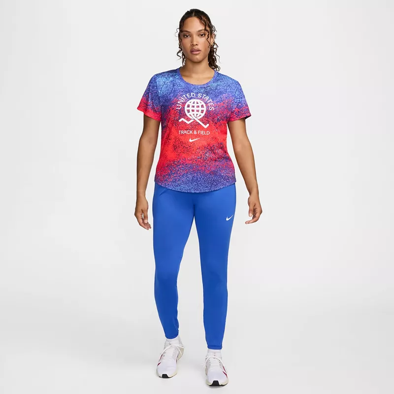 

Женская футболка с короткими рукавами Nike USA One Dri-FIT, цвет Bright Crimson