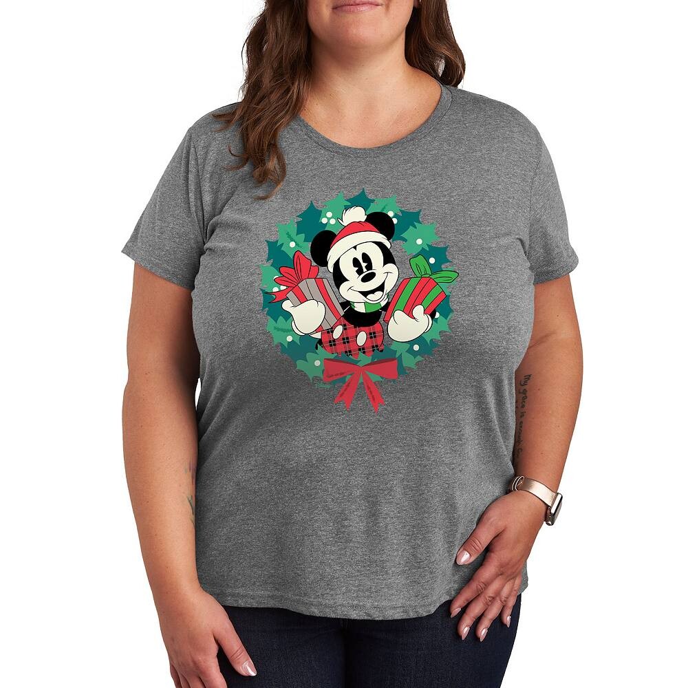 

Футболка с изображением венка Disney's Mickey Mouse Plus, цвет Heather Gray