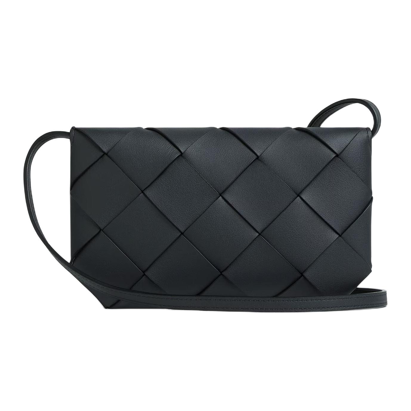 Bottega Veneta Диаго Кожаная Сумка Через Плечо Мужская Сланцевая и Ледяная — фото 4