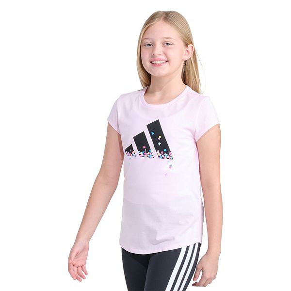 Футболка с каплевидными рукавами для девочек 7-16 Adidas, Light Pink — фото 3